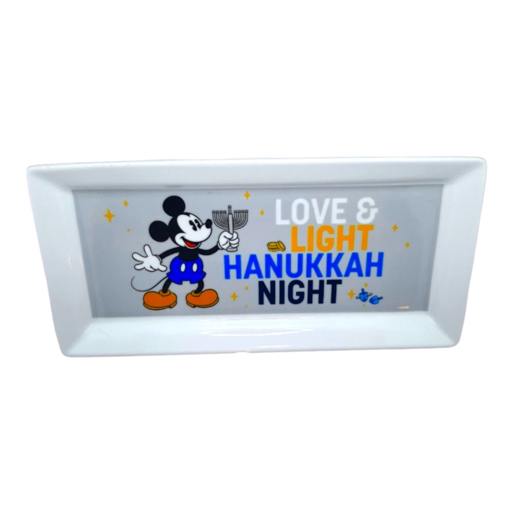 Disney Hanukkah Love Light Mickey Serving Tray Platter Latke Dreidel Menorah